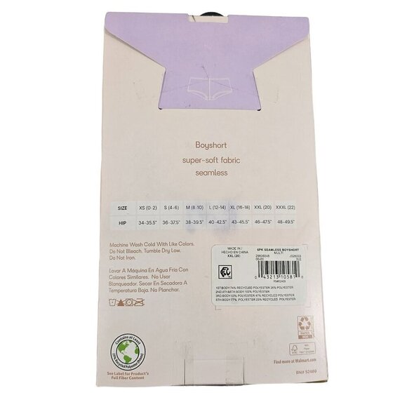 Joyspun Women’s Seamless 6-Pack Multi-Color Boyshorts Panties – Size 2XL(20) - Picture 5 of 9